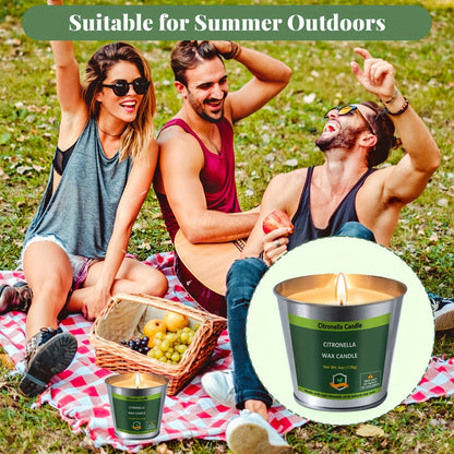 Citronella Candles Set 4 Pack Outdoor Indoor Bug Repellent Candles for Patio BBQ Garden Yard Camping Party Deck Holiday Gift Fall Candles
