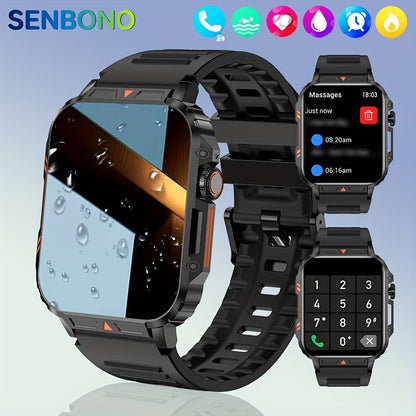 Smartwatch with Wireless Calling – 1.95" HD Display, 100+ Sport Modes, IP68 marking, Step & Calorie Tracker | SENBONO Men & Women