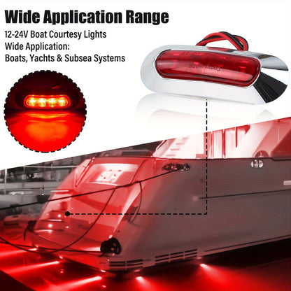 Marine LED Navigation Lights Set of 20 – Stern Circular Deck & Onboard Boat Lights for Yachts & Boats | Low Frequency, No Battery Required