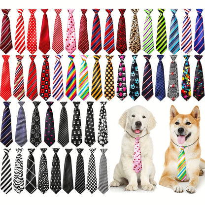 Dog Neck Ties Bulk Pack 30pcs Adjustable Grooming Bow Ties for Medium Large Dogs Mix Colors Holiday Birthday Daily Wear Pet Collar