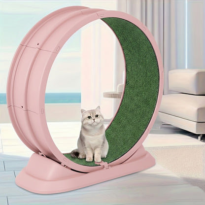 Cat Treadmill Indoor Exercise Wheel Durable Plastic Running Wheel for Indoor Cats All Breeds No Battery Needed Silent Spinner Cat Fitness