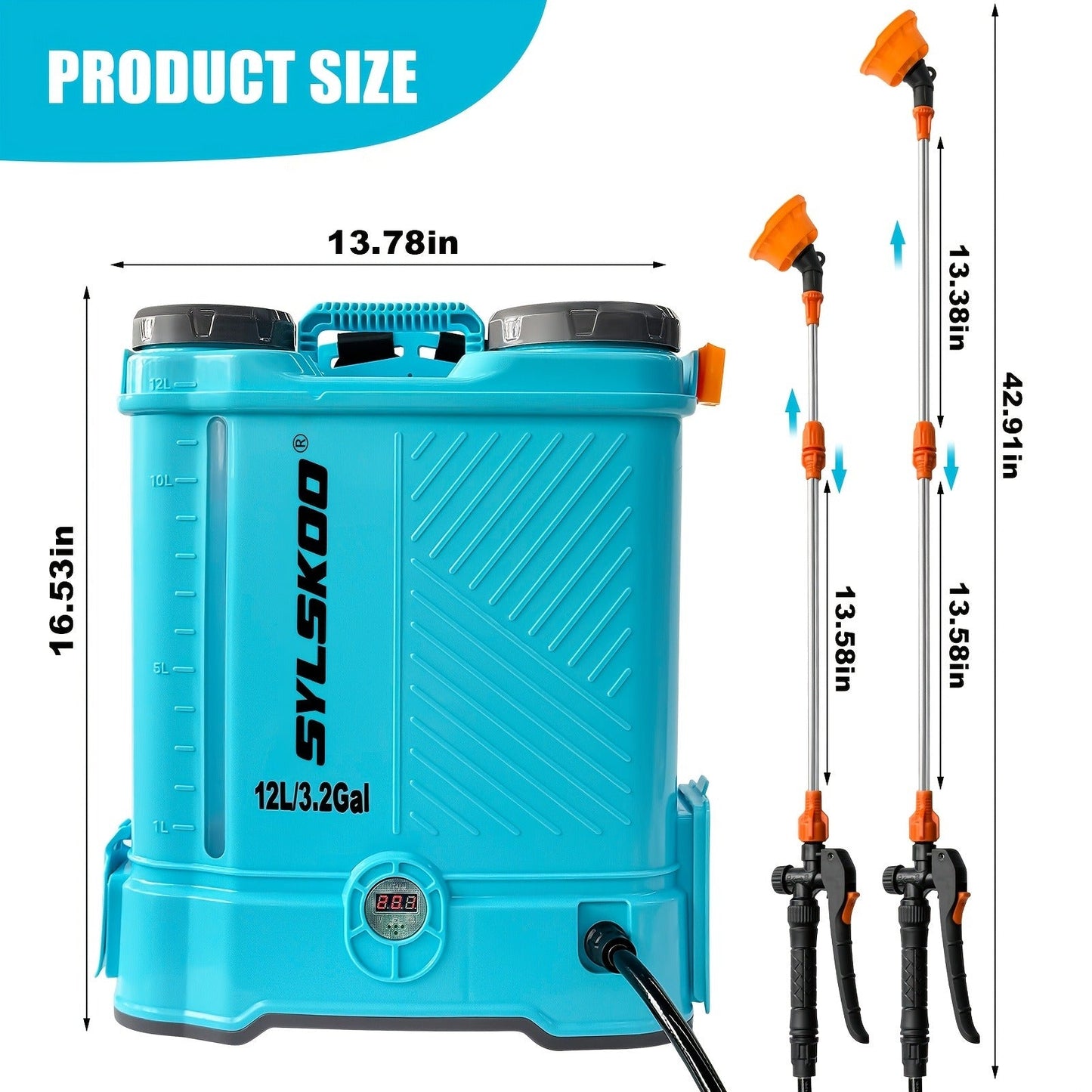 Battery Powered Backpack Sprayer 3.2 Gallon 0-80 PSI Adjustable Electric with the Listed Color, Size or Set Options for Everyday Carry