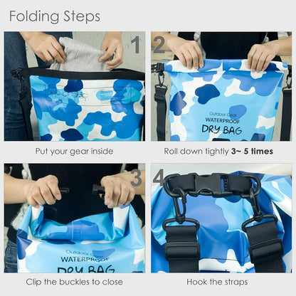 Waterproof Dry Bag Backpack 40L Roll Top Lock Closure PVC Floating Storage Bag for Kayaking Boating Swimming Hiking Camping Fishing Black