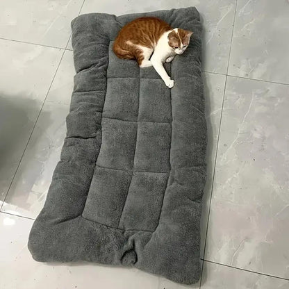 Rectangular Plush Dog Sofa Bed with Raised Bolsters, Gray L Checkout Option and Two-Surface Presentation