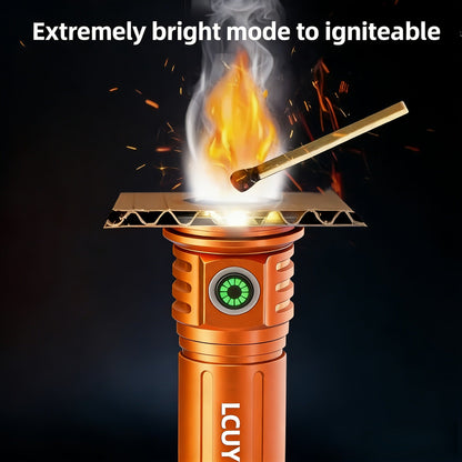 Flashlight 4500-Lumen Fresnel Lens Rechargeable Hand Torch with Six Modes in Two Model Options