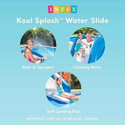 Inflatable Pool Water Slide for Kids, Backyard Water Slide with Built-in Sprinklers for Garden, Patio and Yard Use