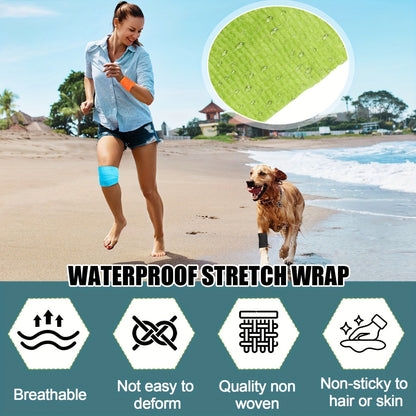 Cohesive Bandage Wrap 100 Rolls – 2 Inch x 5 Yards Self-Adhesive Elastic Athletic Tape for Wrist, Ankle & Sports Support | Non-Woven Medical
