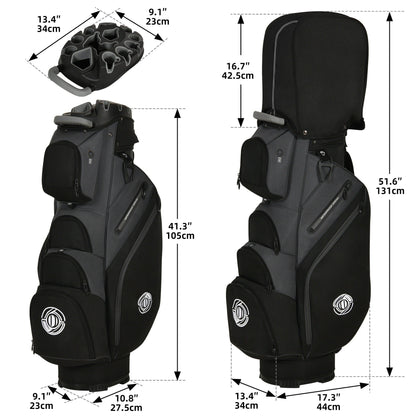 Hard Shell Golf Bag Armored Protective 900D High-Density Oxford Cloth Large Capacity Professional Equipment Travel Bag 105x27x38cm Deep Grey