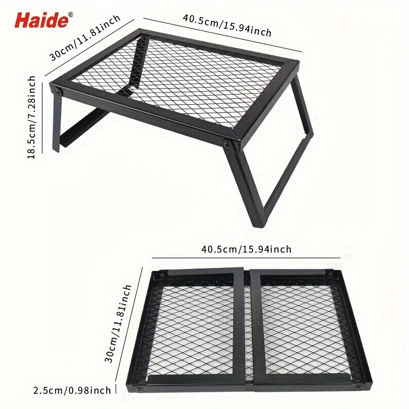 Portable Camping Bonfire Grill with Storage Bag – Heavy Duty Iron Barbecue Rack for Outdoor Picnic, RV Party & Firewood Heating
