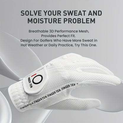 Wet Weather Golf Gloves Rain Grip 3-Pack for Men | Breathable Water-Resistant Golf Gloves for Left & Right Hand