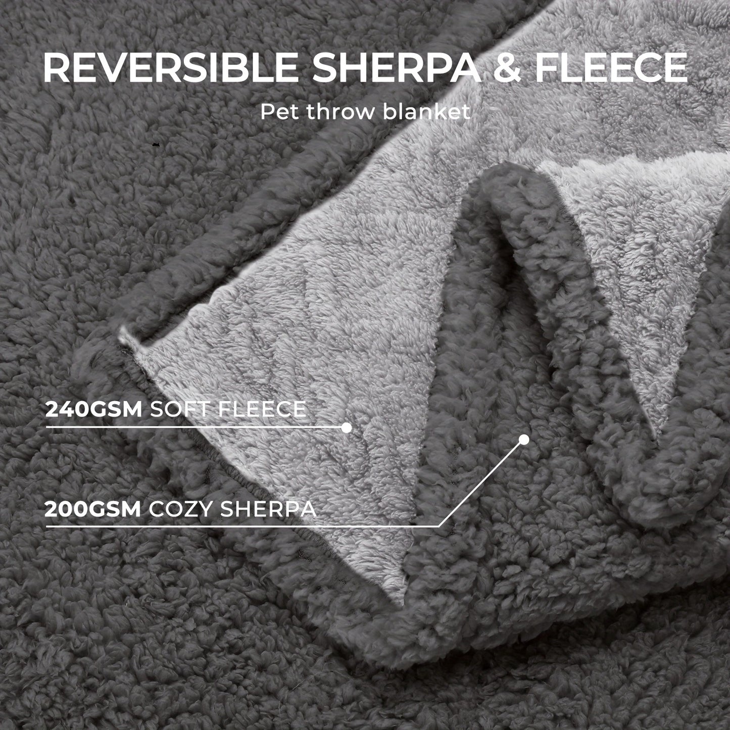Liquid-Proof Dog Blanket for Sofa & Bed – Reversible Sherpa Fleece Pet Throw Cover for Small Medium Large Dogs & Cats, 6 Sizes, 4 Colors
