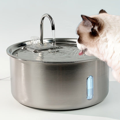 Large Stainless Steel Pet Water Fountain 236oz / 7L – Automatic Cat & Dog Water Dispenser, Multi-Stage Filtration