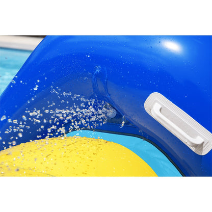 Inflatable Pool Water Slide Giant, 97x49x39 Inch Backyard Waterslide with Built-In Sprinkler, 4 Water Chambers for Stability
