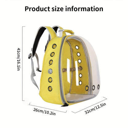 Bird Carrier Backpack Transparent Parrot Cage Backpack with Wooden Perch – Breathable Travel Shoulder Bag for Parrots