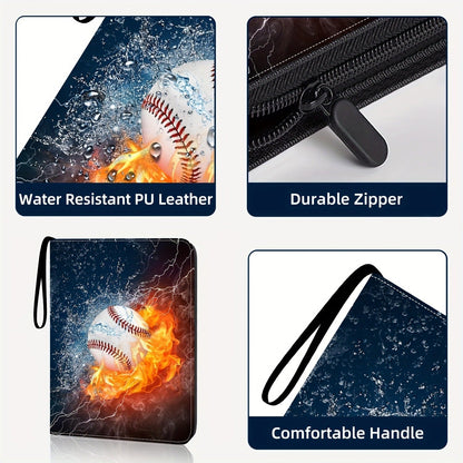 900-Slot Trading Card Storage Binder with 50 Removable 9-Pocket Pages and Zip-Around PU Cover