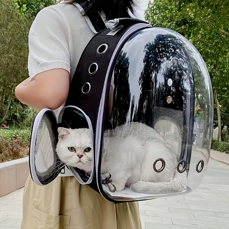 Space Capsule Pet Backpack Carrier for Cats & Small Dogs – Portable Double Shoulder Bag with Bubble Window