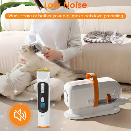 Dog Grooming Vacuum 8-in-1 & 9-in-1 with Dryer Function – 2.2L Large Cup, Low Noise Pet Grooming Vacuum for Shedding, 6 Grooming Tools