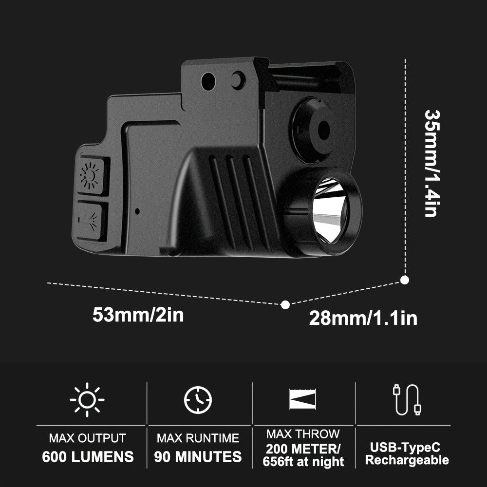 Green Laser Sight USB-C Rechargeable – Picatinny Rail Dot Sight with Vibration-Resistant Lock, 532nm Class IIIA, for Hunting