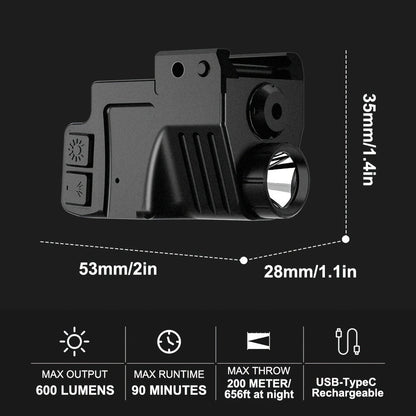 Green Laser Sight USB-C Rechargeable – Picatinny Rail Dot Sight with Vibration-Resistant Lock, 532nm Class IIIA, for Hunting