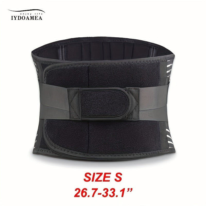 Lumbar Support Belt with 6 Stays & 16-Hole Mesh – Breathable Back Brace for Men Women, Anti-Skid Waist Support for Work