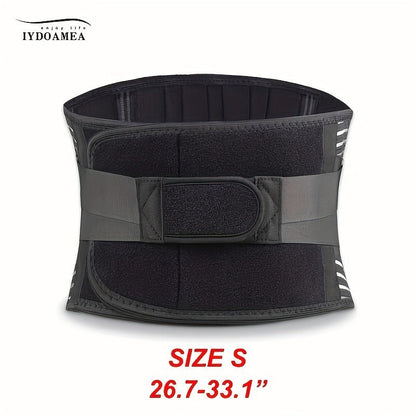 Lumbar Support Belt with 6 Stays & 16-Hole Mesh – Breathable Back Brace for Men Women, Anti-Skid Waist Support for Work