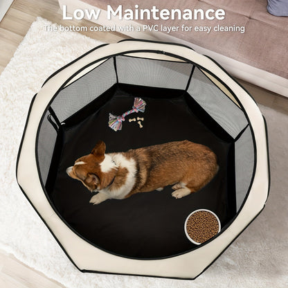 Foldable Octagonal Pet Tent & Playpen – Oxford Cloth Scratch-Resistant Dog Cage & Cat Kennel for Indoor & Outdoor Use