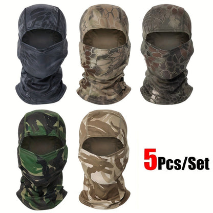 5-Pack Neck Gaiter Face Mask for Men & Women – UV Protection Balaclava Headscarf for Running, Hiking, Fishing, Cycling