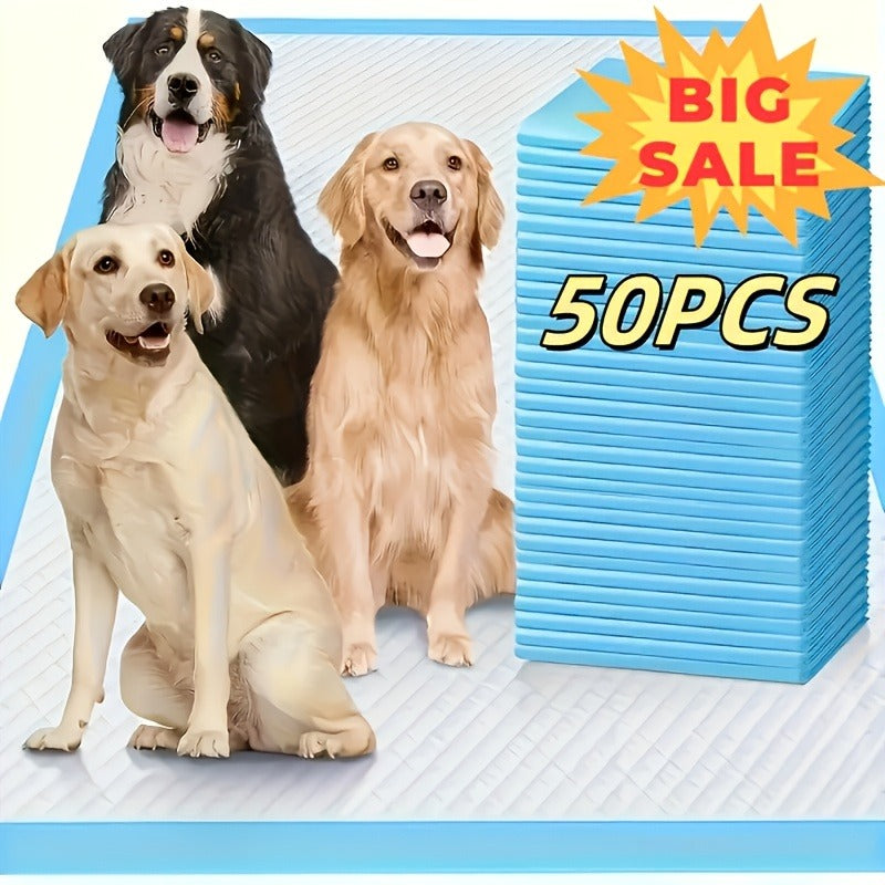 Disposable Dog Pads 24"x24" Bulk Pack – Super Absorbent Leak-Free Puppy Pee Pads with Odor Control for Indoor & Outdoor Use