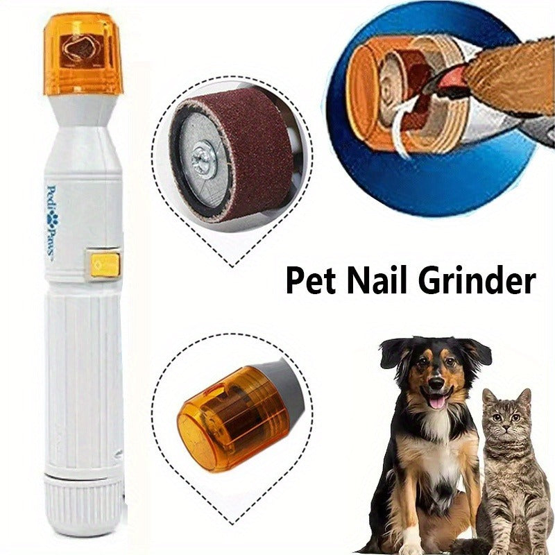 Pet Nail Grinder Silent & Painless – Manual No-Battery Dog & Cat Nail Trimmer, Quiet Claw Grinding & Polishing Tool for Professional Home