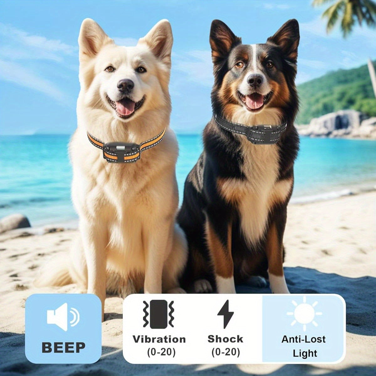 Dog Training Collar with Remote 3300ft Range 3 Modes Beep Vibration Safe Shock for 5-120lbs Dogs Rechargeable Waterproof E-Collar for 2 or 3