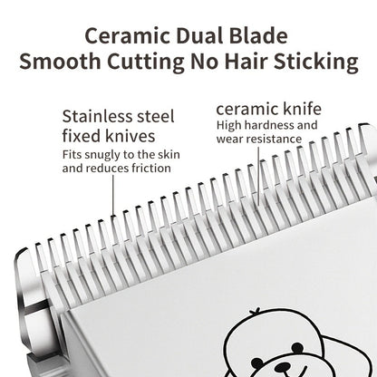 Pet Grooming Clippers Rechargeable with LED Display – Cordless Electric Dog Cat Hair Clipper, Detachable Blades 4 Guide Combs Low Noise