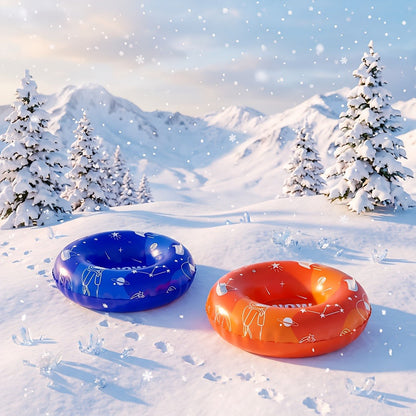 Snow Tubes for Adults 36 Inch 3-Pack – Extra-Large PVC Snow Sleds with 2 Dual Handles, Heavy-Duty Inflatable Snow Tubes for Hill Sledding