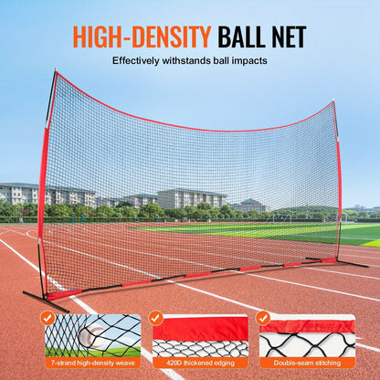 Sports Barrier Backstop Net with Carry Bag – Portable Protection Netting for Baseball Softball Lacrosse Soccer Hockey