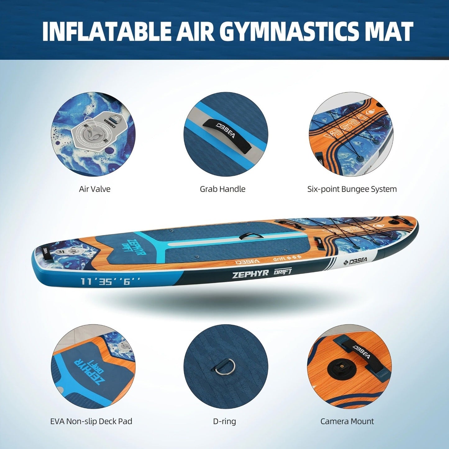 Wide Inflatable SUP Board 11ft x 32'' Extra Wide Stand Up Paddle Board for Youth Adults with Backpack Dry Bag Paddle Leash Hand Pump Fins