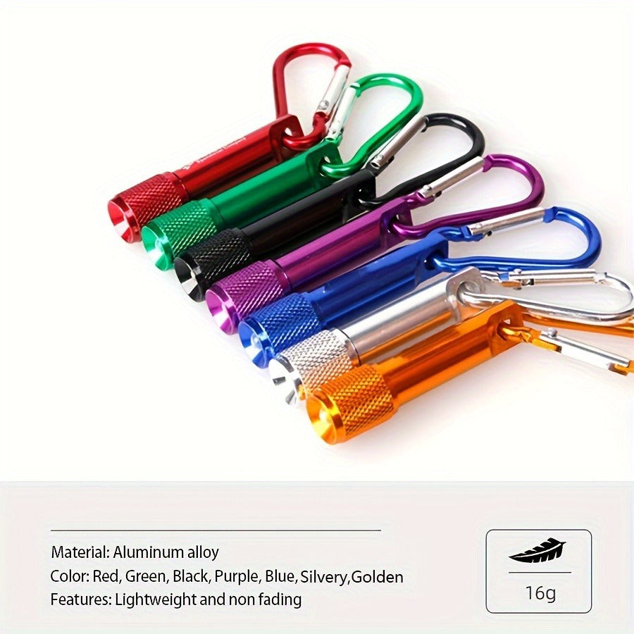 Flashlight 20-Piece Mini LED Keychain Set with Aluminum Bodies and Multicolor Carabiner Clips