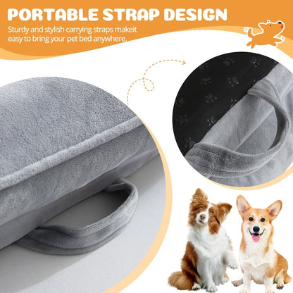 Orthopedic Dog Bed with Removable Washable Cover – High-Density Foam Dog Sofa Couch Bed, 4-Sided Bolster, Nonskid Bottom