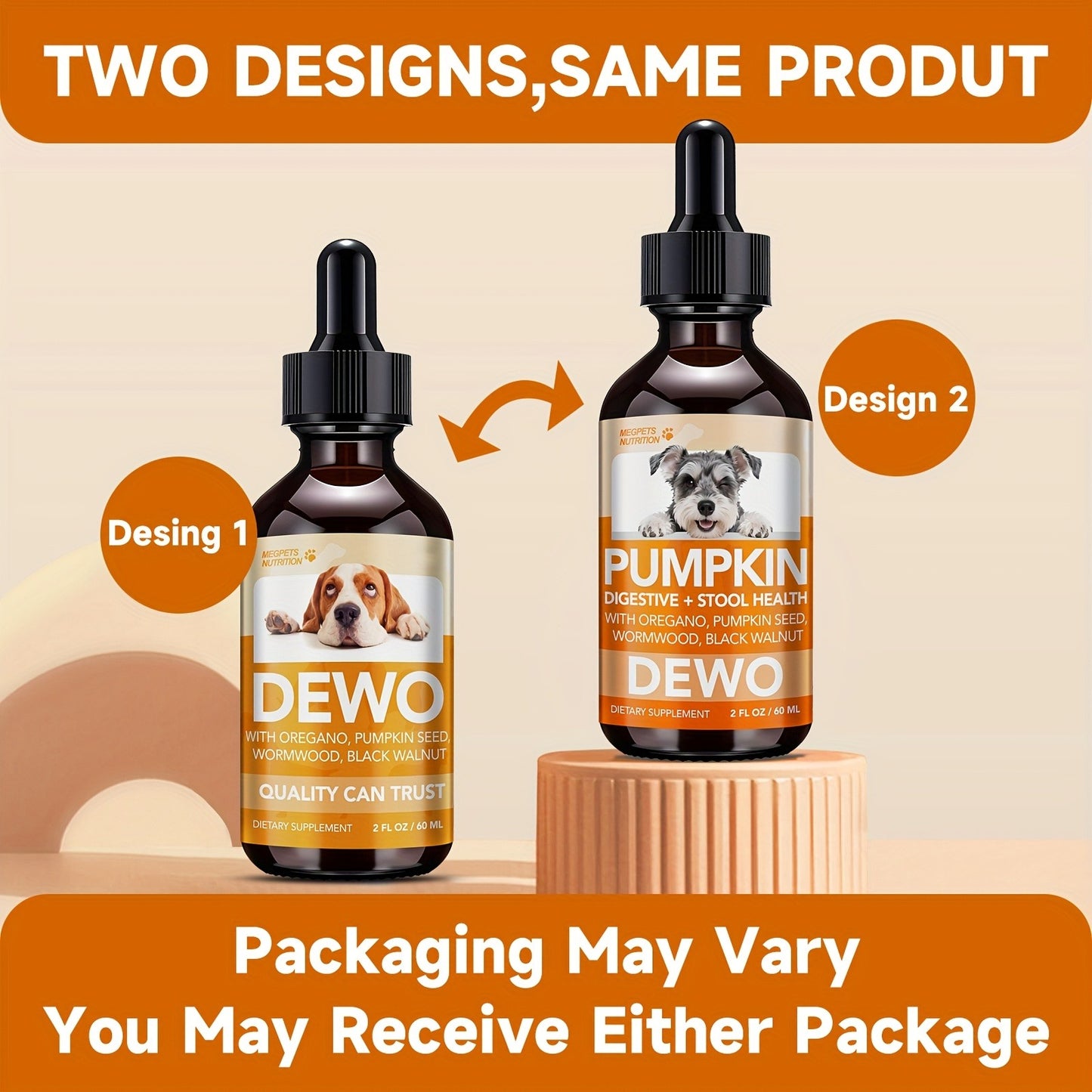 Pet Gut Wellness Drops with Black Walnut & Pumpkin Seed – Digestive Supplement for Dogs & Cats, Flora Balance