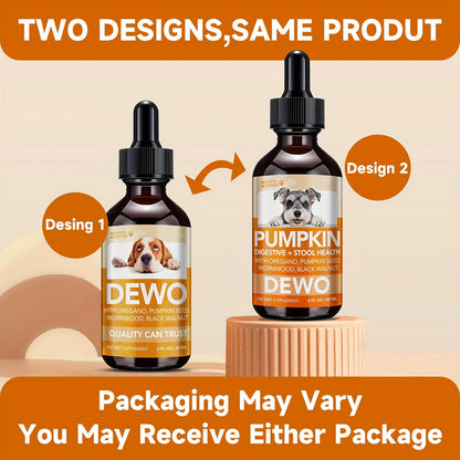 Pet Gut Wellness Drops with Black Walnut & Pumpkin Seed – Digestive Supplement for Dogs & Cats, Flora Balance
