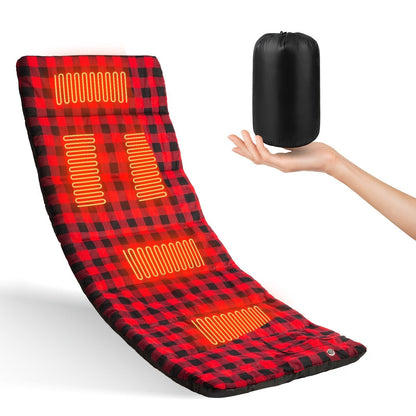 Heated Sleeping Bag Liner with 5 Heating Zones – Electric Sleeping Bag Mat, 3-Level USB Heat Control for Cold Weather Camping