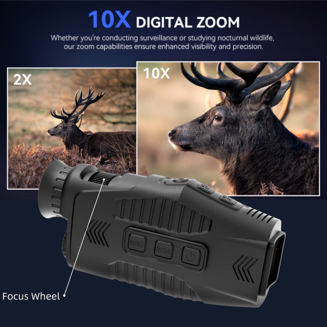 Night Vision Monocular with 850nm IR Illuminator, 5X Digital Zoom 2.5K FHD Camera 1.54" Display, Infrared Night Vision Scope for Hunting