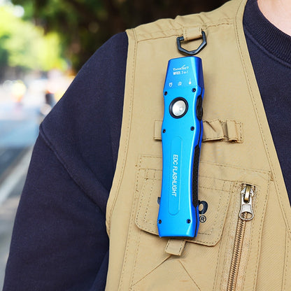 Flashlight 3-in-1 White, UV365 and Green Light Torch with Side Magnet in Black or Blue for Inspection