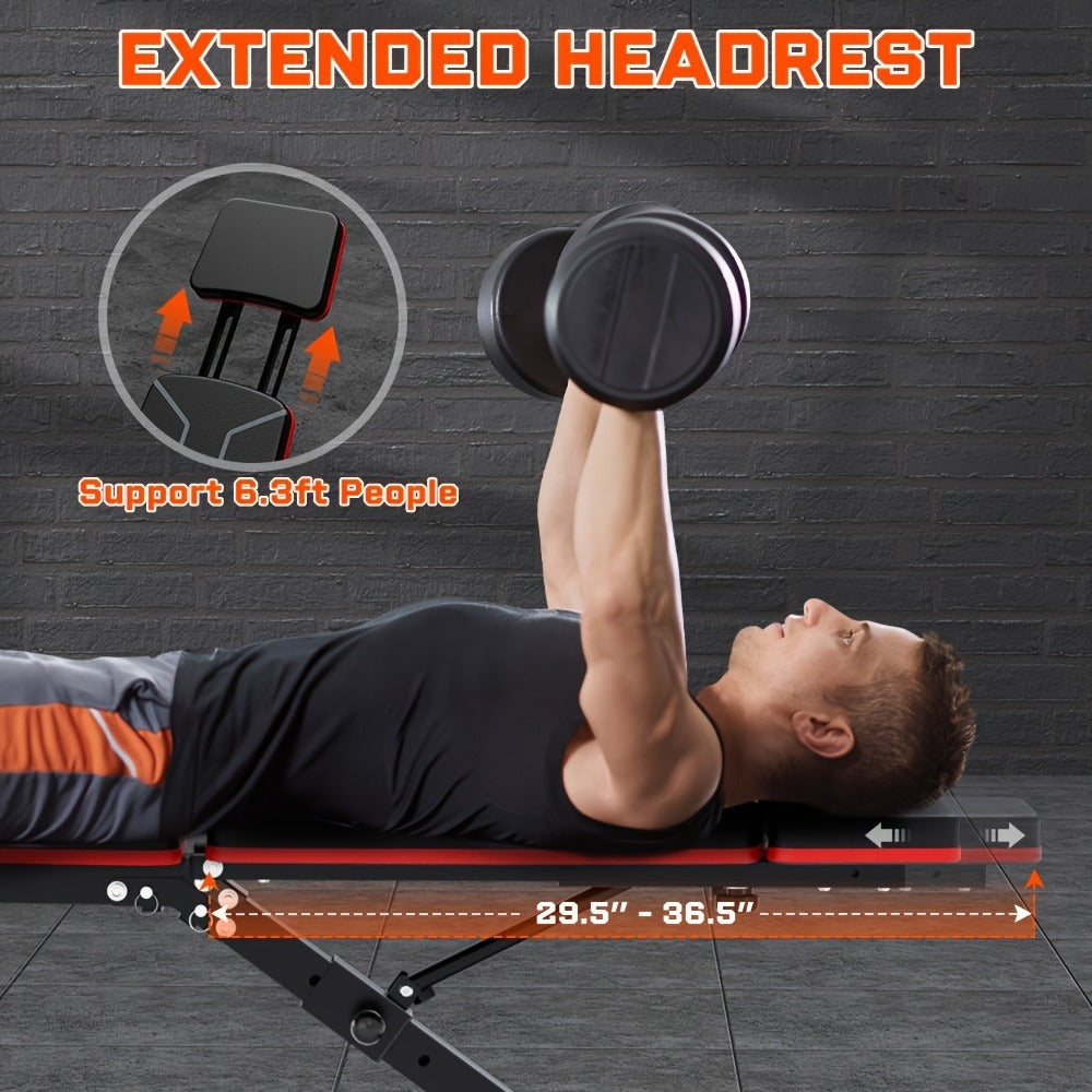 14-in-1 Adjustable Weight Bench Foldable – 770lb Capacity, Multi-Function Full Body Strength Training, Space-Saving Design