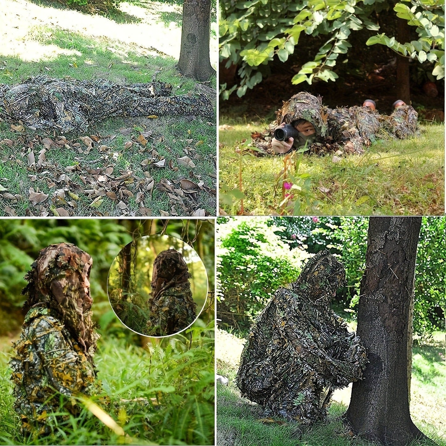 3D Leaf Ghillie Suit Lightweight Camouflage Hunting Suit for Men Women – Full Body Camo Outfit for Wildlife Photography, Birdwatching