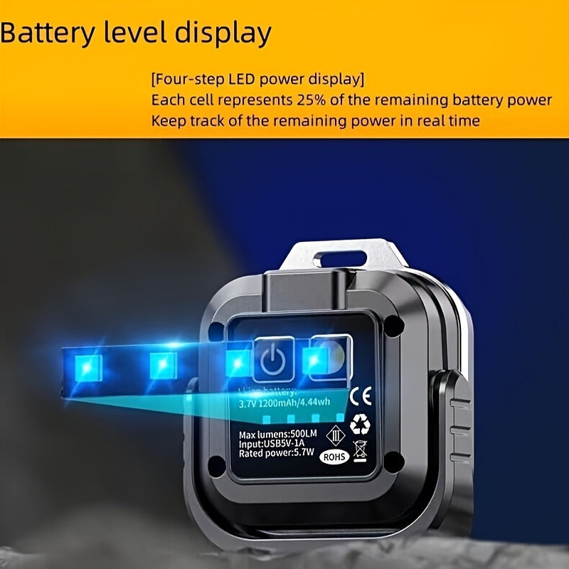 Compact Square COB Work Light with Hanging Loop, Pivoting Stand and One-, Two- or Four-Piece Options