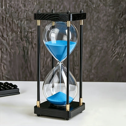 Hourglass Timer 60 Minute Wooden Sand Timer Decorative Glass – Vintage Home Decor for Kitchen, Office & Bedroom | Great Gift for Birthday