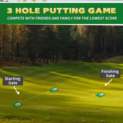 Golf Putting Cup Practice Holes 3 Pack with Numbered Flags Portable Durable All-Direction Surface Regulation Indoor Outdoor Putting Green