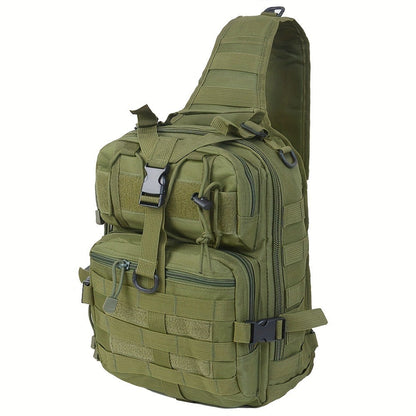 Multi-Pocket Tactical Chest Sling Bag with Adjustable Shoulder Strap in Black, Fern Green or Khaki