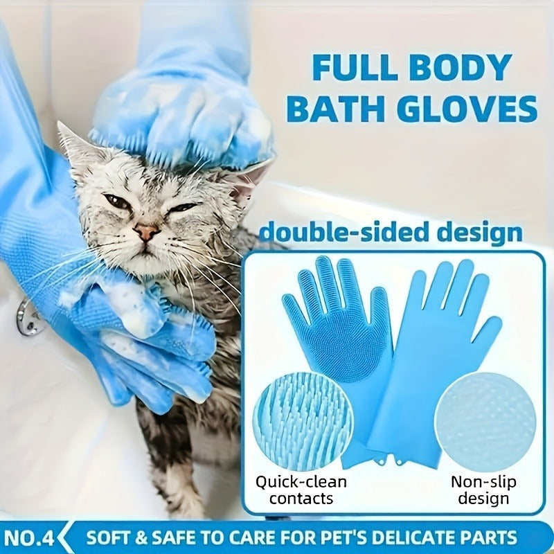 Dog Grooming Kit Set 6pcs – Pet Brush, Microfiber Towel, Washing Gloves & Shedding Tool, No Power Required