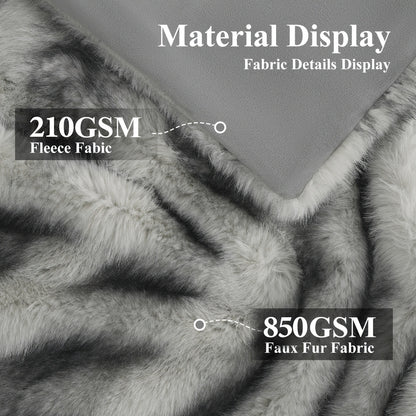 Faux Fur Throw Blanket 1060GSM Luxury – Super Soft Reversible Plush Mink Blanket for Bed Couch Sofa, Oversized Heavy Weight Cozy Blanket