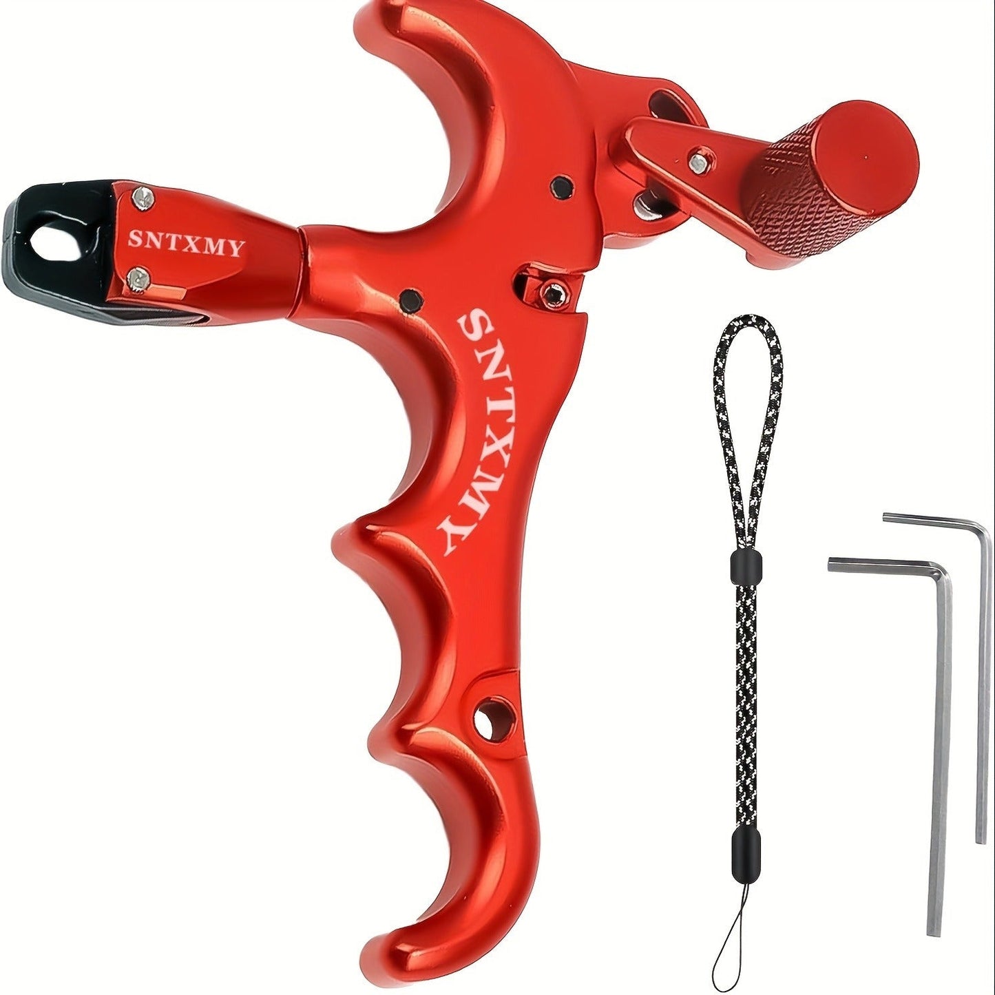 Archery Bow Release Aid for Compound Bow – 360° Rotating Aluminum Thumb Trigger Wrist Strap Release with Adjustable Sensitivity for Hunting